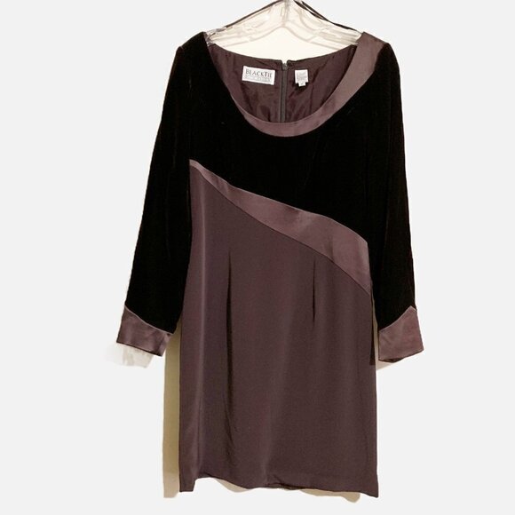 Oleg Cassini Black Tie Vintage Velvet Dark Brown Asymmetrical Dress. SZ 10 - Picture 1 of 10